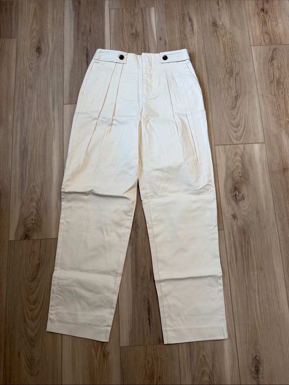 2 for $16 - ZARA Women’s Cream High-Waist Pleated Pants